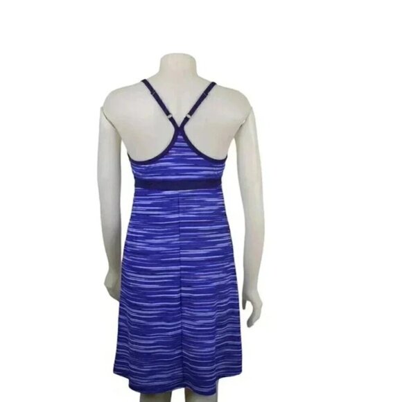 Athleta Shorebreak Swim Dress Swimsuit Blue Stripes Size Medium - Picture 4 of 8